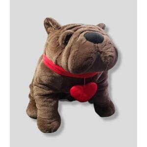 DanDee Collectors 14" Bulldog Brown Plush Stuffed Animal Toy (heart missing)